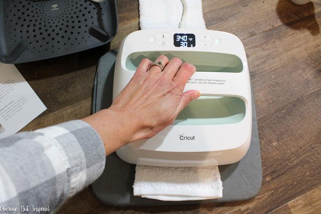 Cricut EasyPress 2 makes is easy to use iron-on vinyl! It is a cross between a heat press and an iron, and eliminates the guesswork on timing and temperature.
