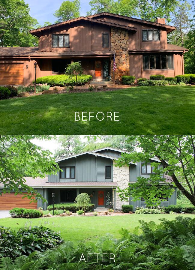 1970s House Exterior Before After Facelift Invigorating A Boring 1960s