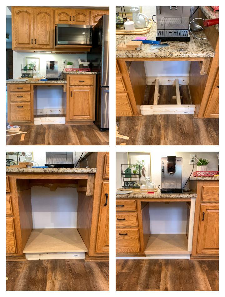 How To Convert A Kitchen Desk Into Pull Out Trash   Build Cabinet Box Steps 1 