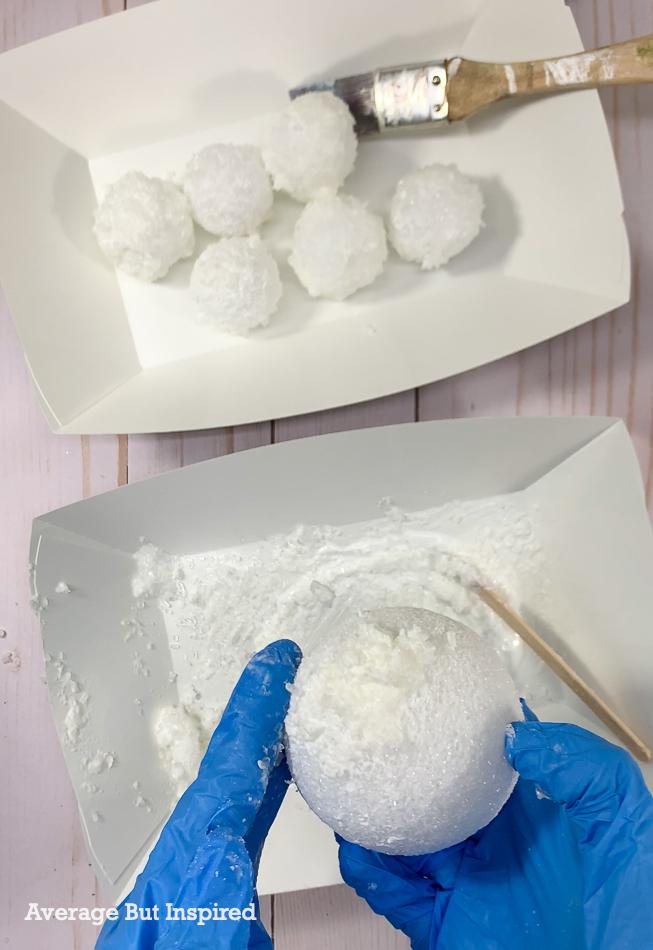 How to Make Fake Snowballs for Decor - Average But Inspired