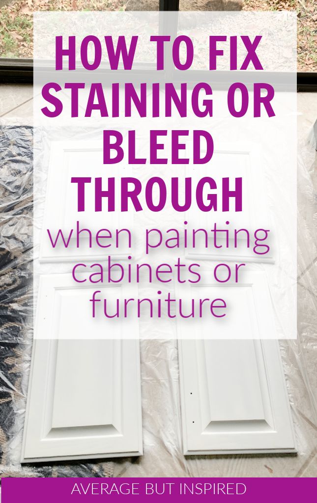 Learn how to fix paint bleed through in this post! If you're painting cabinets or furniture and seeing stains or discolorations seeping through the primer or paint, there is an easy fix! You can salvage your paint job with the tips in this post.