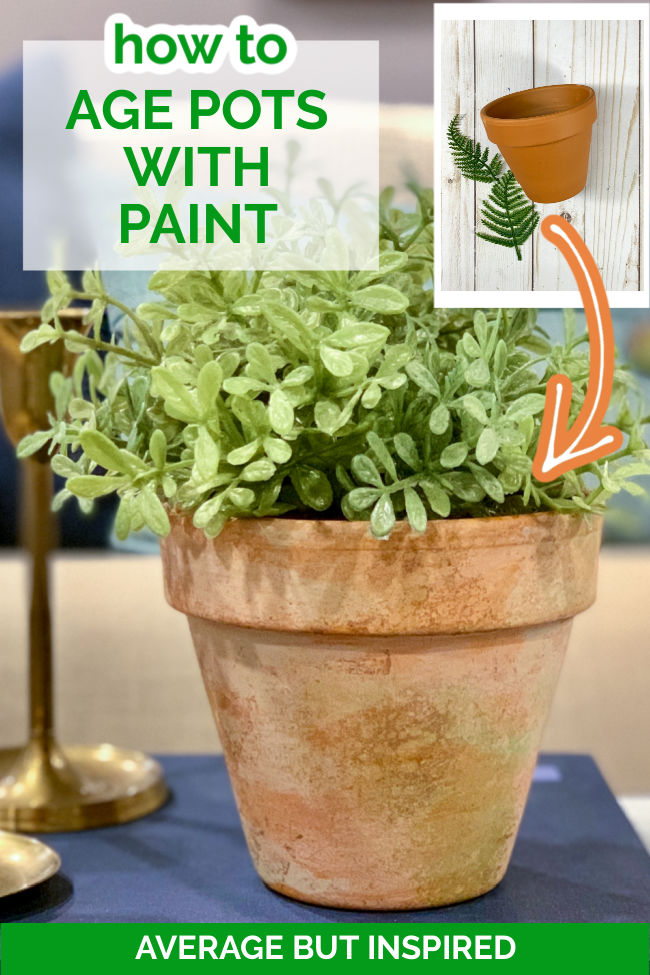 This is great! Learn how to age new terracotta pots with paint. You can make them look old with a simple sponge painting technique.