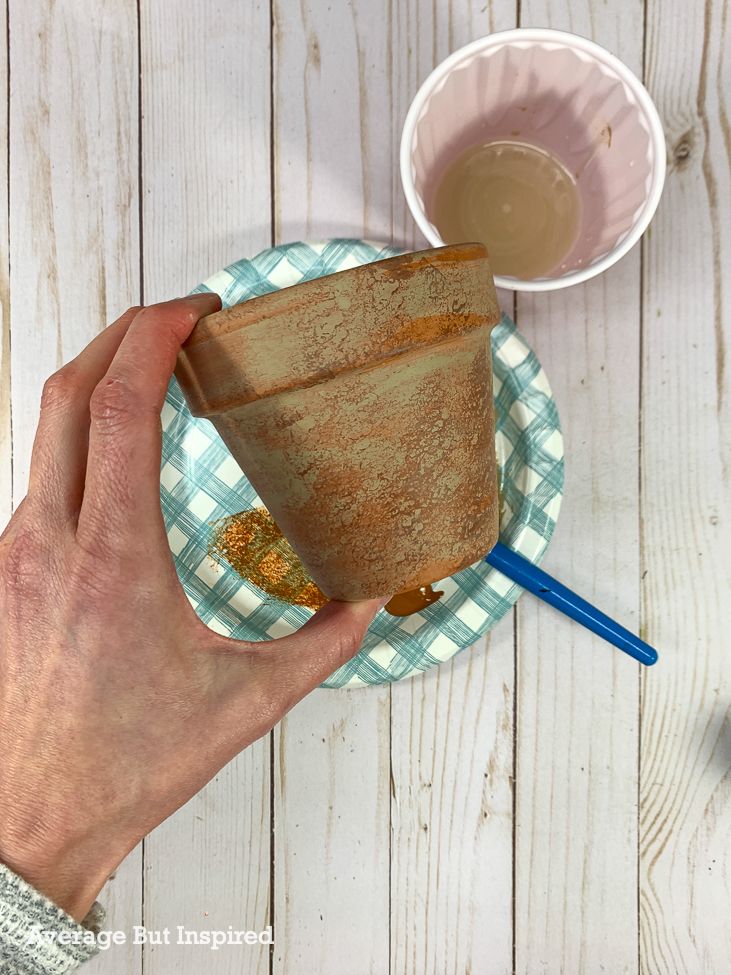 Sponge Painting Terracotta Pots Average But Inspired