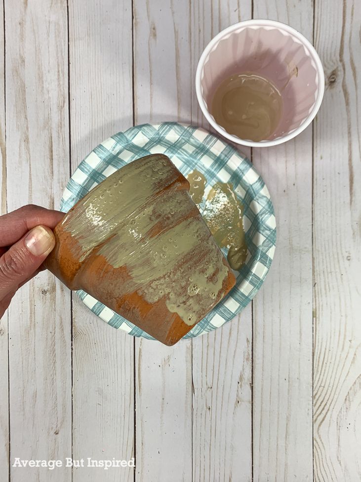 Sponge Painting Terracotta Pots Average But Inspired