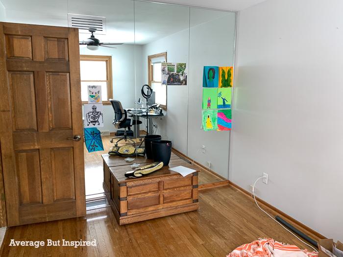 BEFORE: This neglected room was ugly and unused. Now it is a guest room and office combo that also serves as a lounge space!