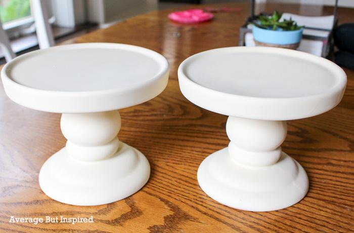 To test out Krylon Chalky Finish Spray Paint, this blogger gave these candle holders a makeover.