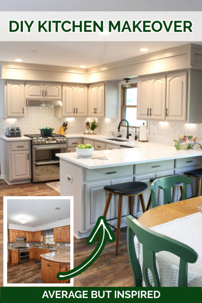 Check out the DIY Kitchen Makeover this blogger gave her 1990s-style kitchen! Complete with painted cabinets, a clever disguise to the soffits, and much more, this kitchen feels like a whole new room - minus the expense of a gut renovation.