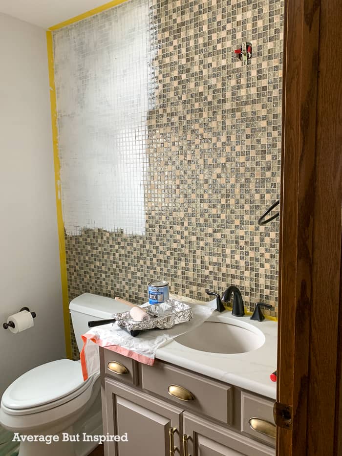 How To Paint Over Tile Average But Inspired - Can You Tile Onto Bathroom Paint