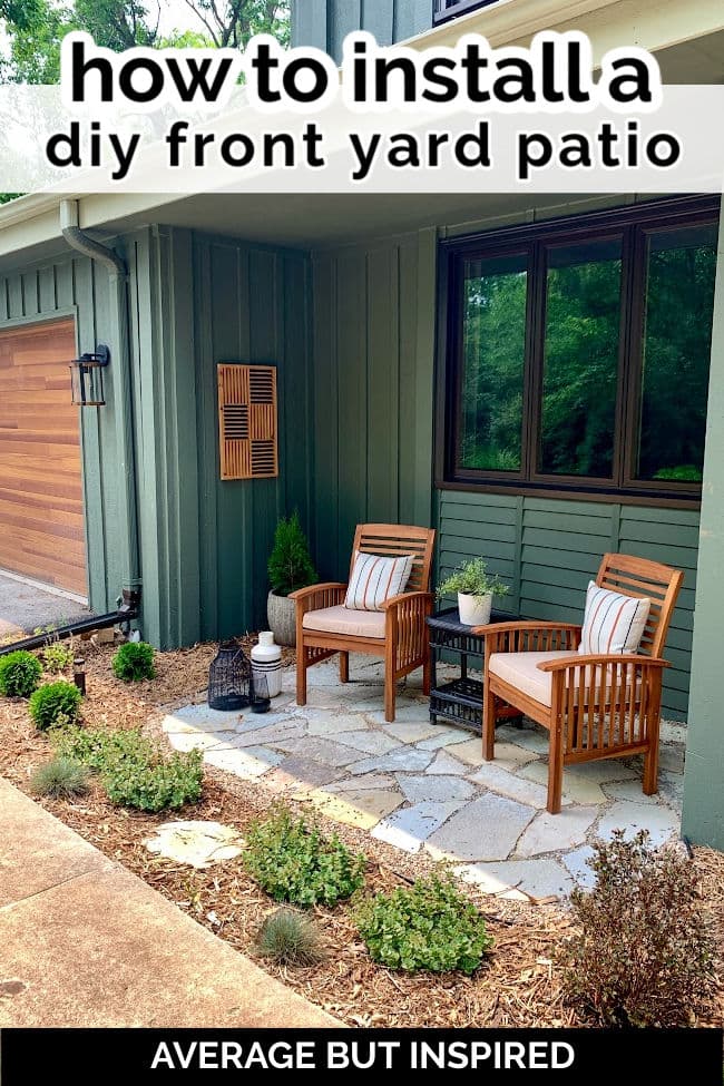 Learn how to install a DIY flagstone patio. A front yard patio is a perfect curb appeal update.
