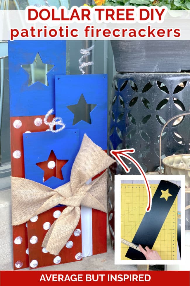 Make these DIY firecracker decorations for your Fourth of July decor! This is an easy Dollar Tree DIY Fourth of July decor idea.