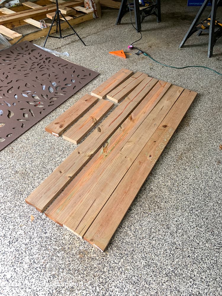 This is the wood that was cut to build the planter box portion of the outdoor privacy screen.