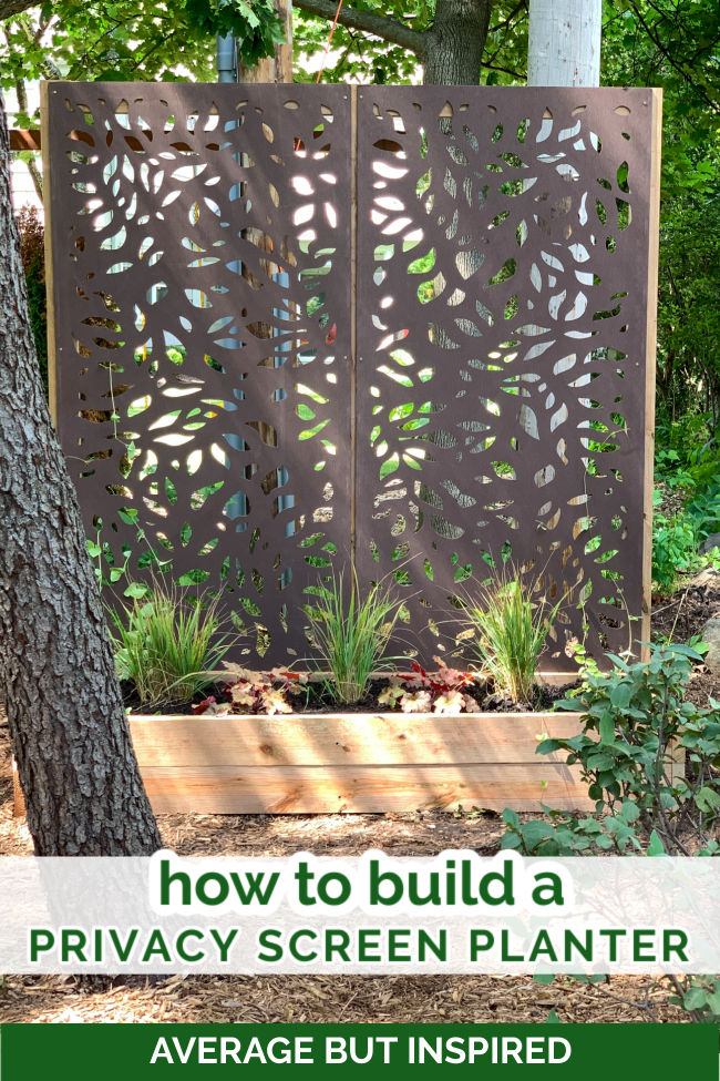 Freestanding DIY Outdoor Privacy Screen Average But Inspired   How To Build A Diy Outdoor Privacy Screen Planter 