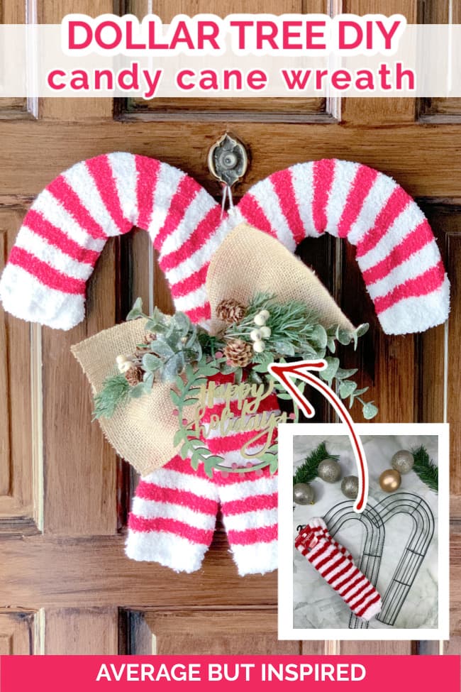 Dollar Tree Candy Cane Wreath DIY Christmas Wreath Average But Inspired Dollar Tree Candy Cane Wreath DIY Christmas Wreath Average But Inspired