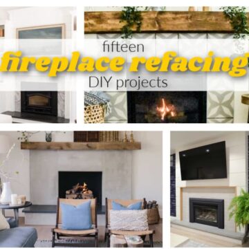 Want to update an old fireplace? Get fifteen fireplace resurfacing ideas in this post! These are all DIY fireplace update projects anyone can do.