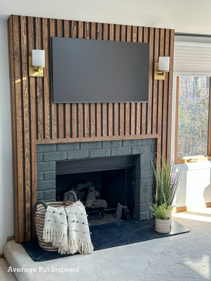 DIY Fireplace Makeover: Wood Slat Fireplace