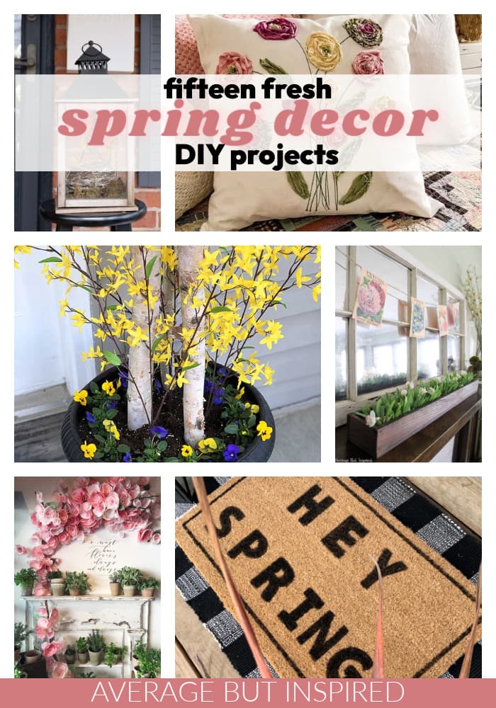 Welcome spring to your home with fifteen fresh DIY spring decor ideas! These spring decorating DIYs cover every inch of your home: spring porch, spring living room, and more!