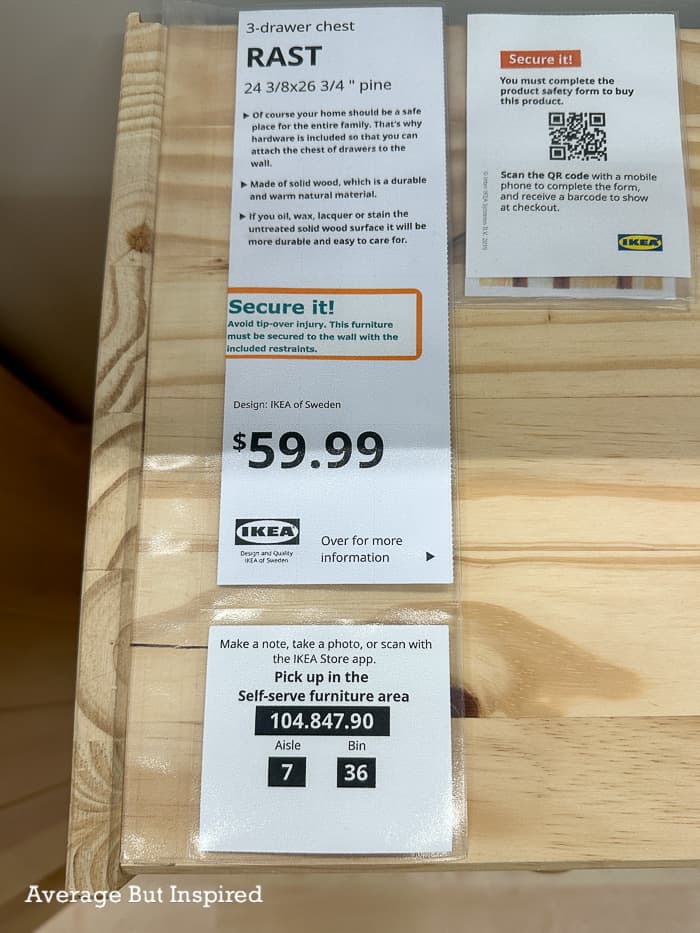 The IKEA Rast costs $59.99 in 2023.