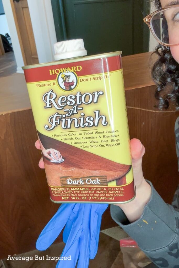 Restor-a-Finish is an amazing product for mcm furniture restoration. It restores faded wood and helps blend scratches.