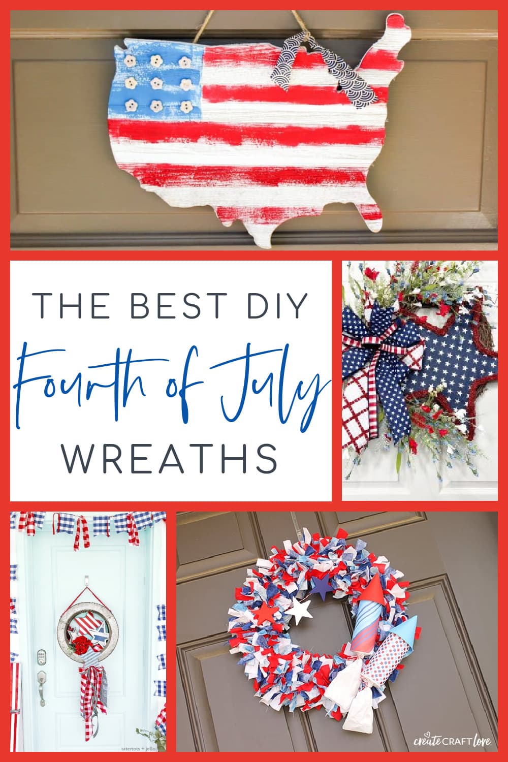 Patriotic Star Wreath Kit, Rustic Farmhouse Wreath Kit, Wreath Supplies
