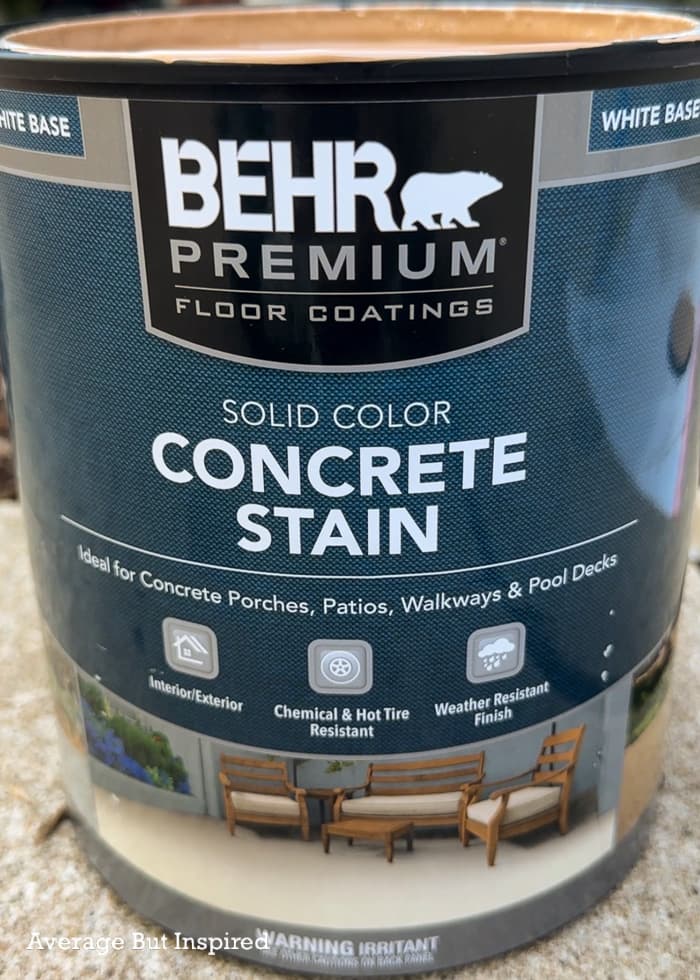 Concrete stain seeps into the concrete and has better durability than porch paint.