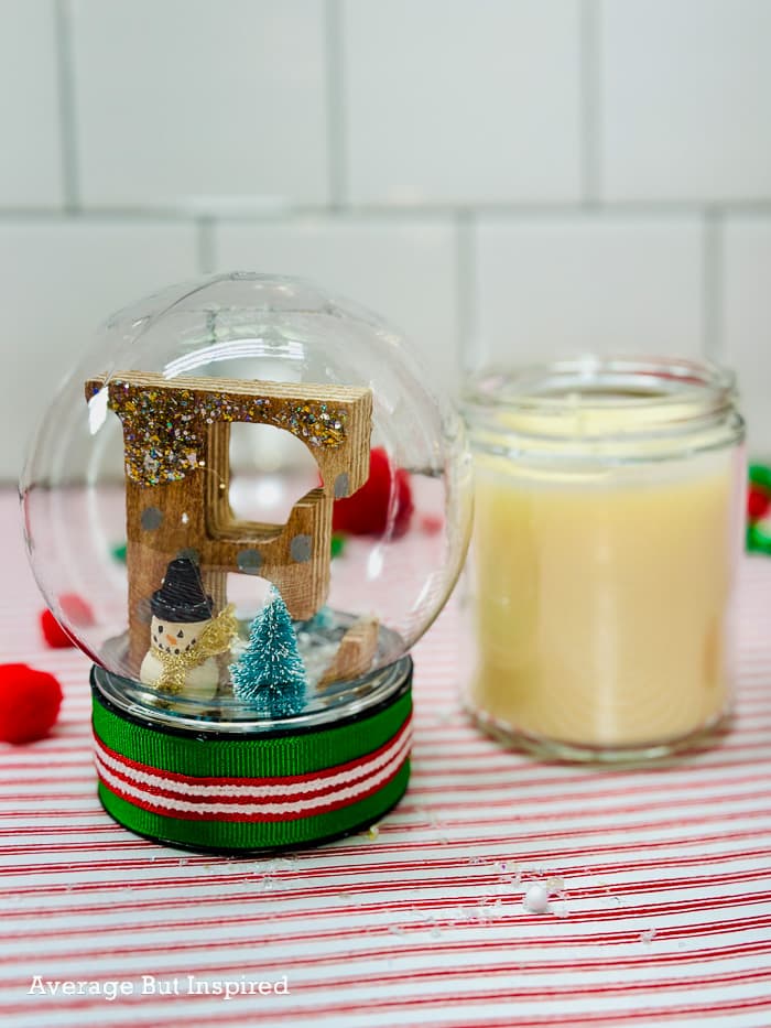 Homemade Gifts for Friends {DIY Snow Globe Candle} - A Country