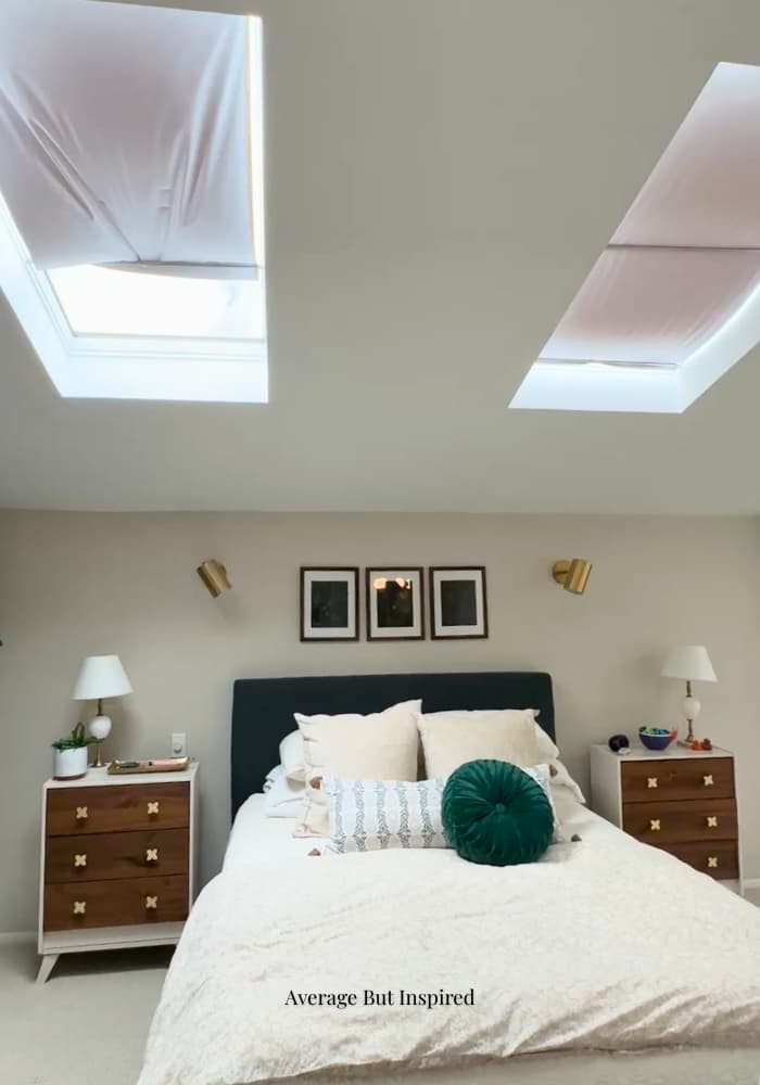 Temporary skylight shades were ill-fitting.