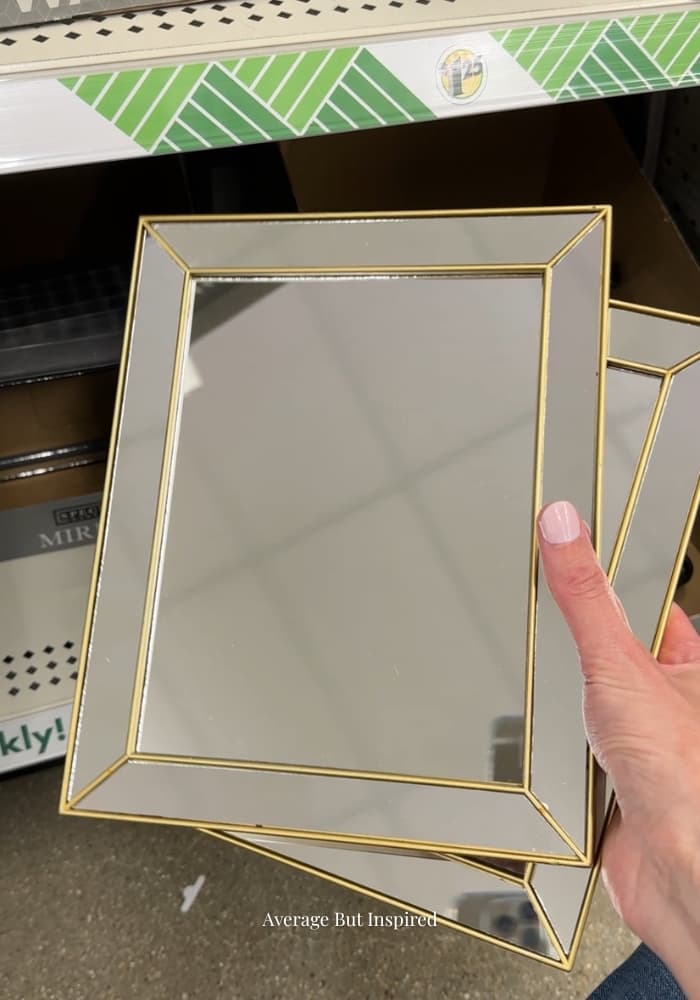 Dollar Tree beveled mirrors
