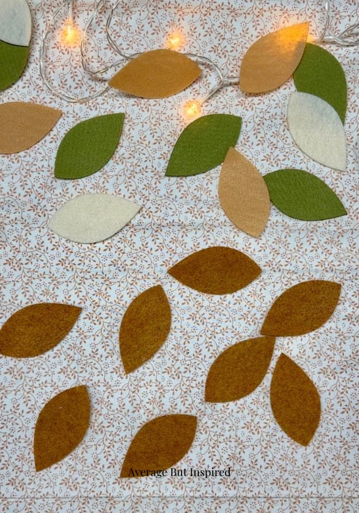 Felt leaves that were cut with the xTool F2 Ultra UV laser.
